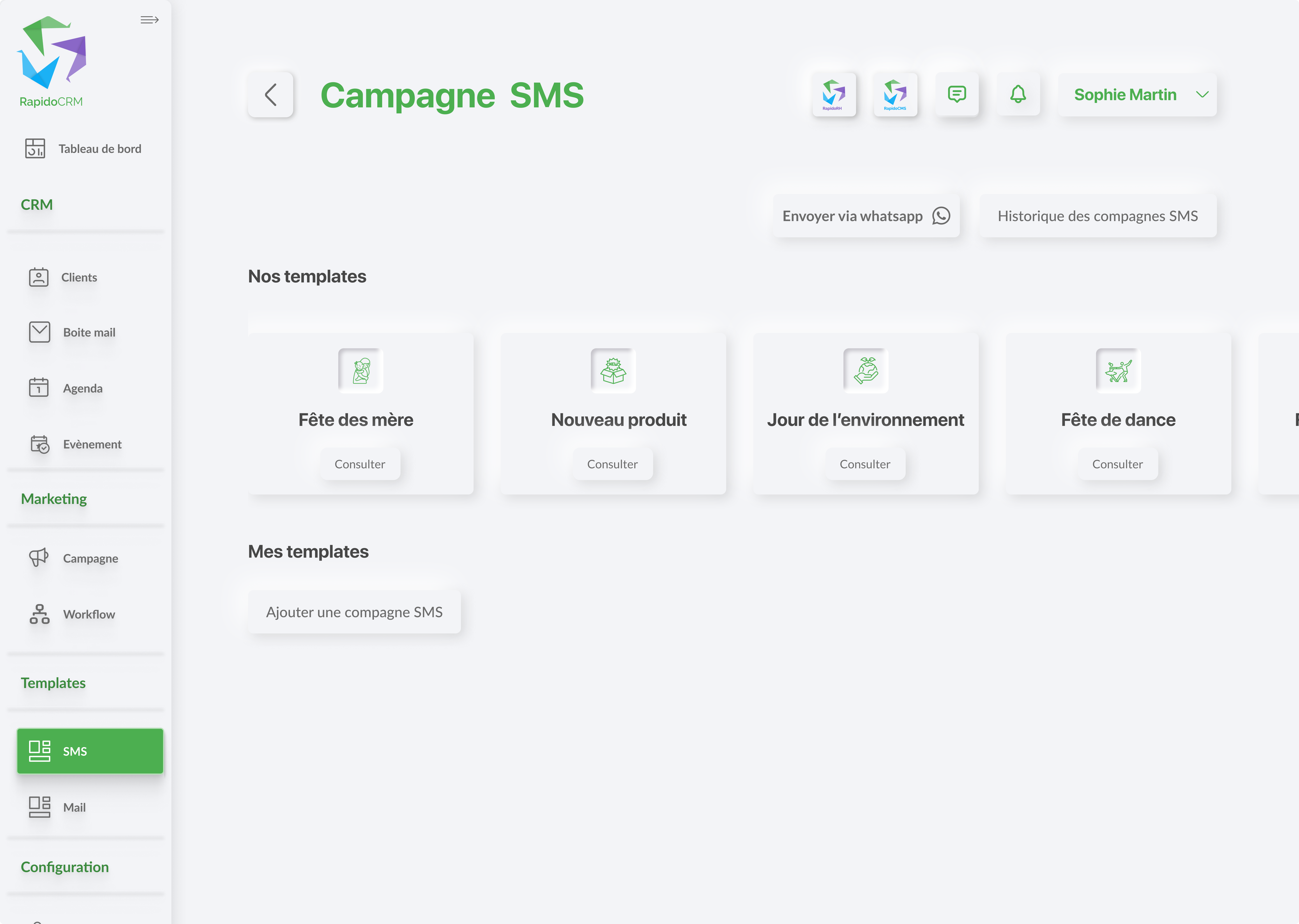 Interface de création de formulaire dans RapidoCRM,champs personnalisables pour capturer efficacement des leads dans le CRM
