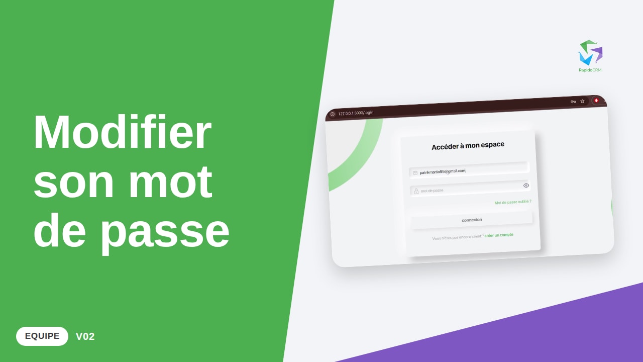 Tutoriel vidéo RapidoCRM — Modifier son mot de passe : vignette de la vidéo
